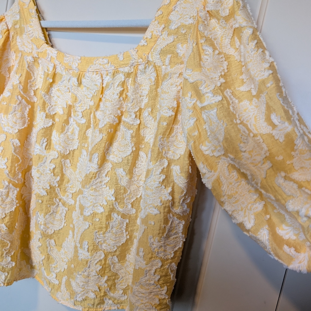 Anthropologie Yellow "Yvonne" Top Size S - Picture 5 of 15